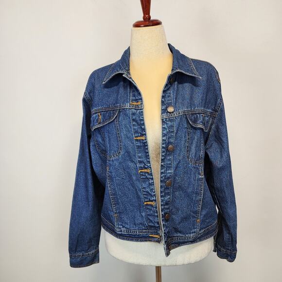 Vintage Bill Blass Relaxed Fit Jean Denim Jacket Size L Medium Wash 100% Cotton - Picture 3 of 13